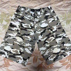 Enyce Men's Camouflage Cargo Shorts - Black, White, Tan